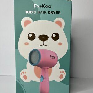 Gently Used Feekaa Kids Hair Dryer, Low Noise Gentle Heat for Kids Skin, Pink